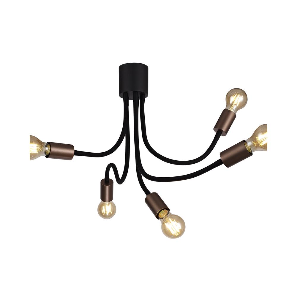 Luxuria Radio City Flexible Ceiling Light E27 Satin Black/Brushed Copper