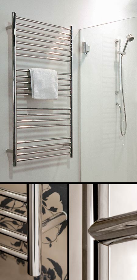 Polished Stainless Steel Heated Towel Rail (57C)