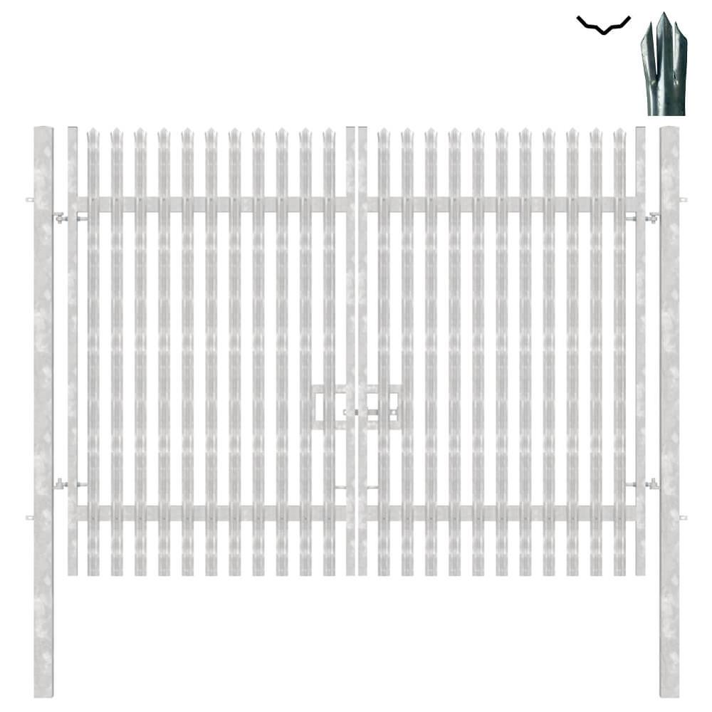 Double Leaf Gate & Posts 3.0m H x 4mTriple Pointed 'D' Section 3.0mm