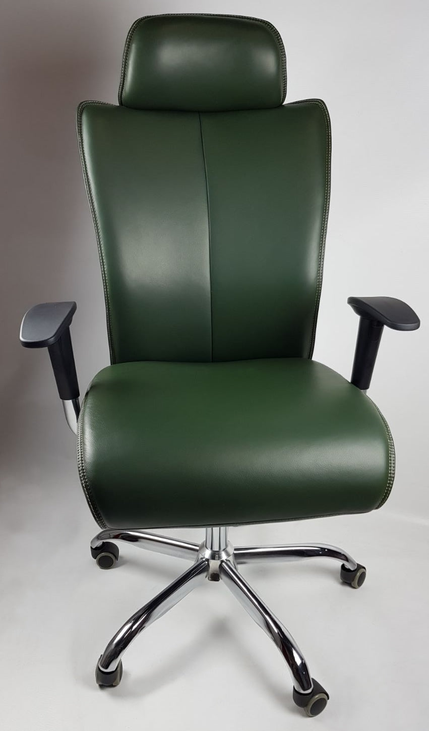 Specialising In Natural Hide Green Leather Executive Office Chair - HB-020-GRN UK