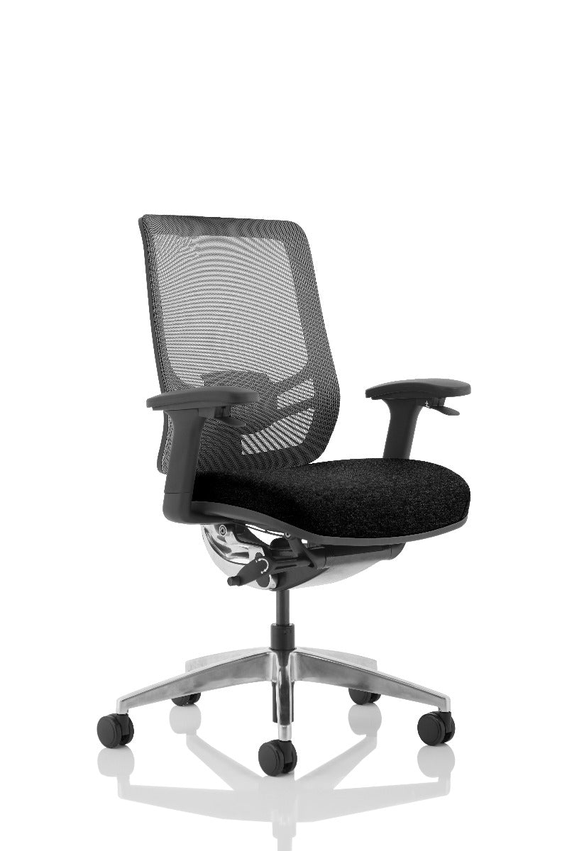 Ergo Click Black Fabric Seat and Mesh Back Operator Office Chair UK