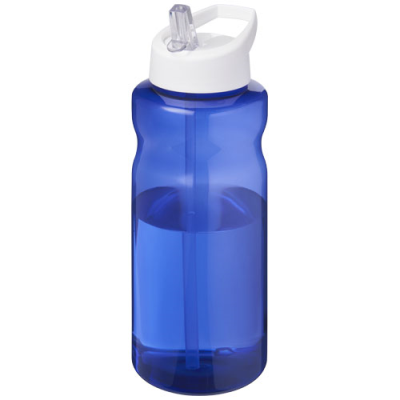 H2O ACTIVE® ECO BIG BASE 1 LITRE SPOUT LID SPORTS BOTTLE in Blue & White.