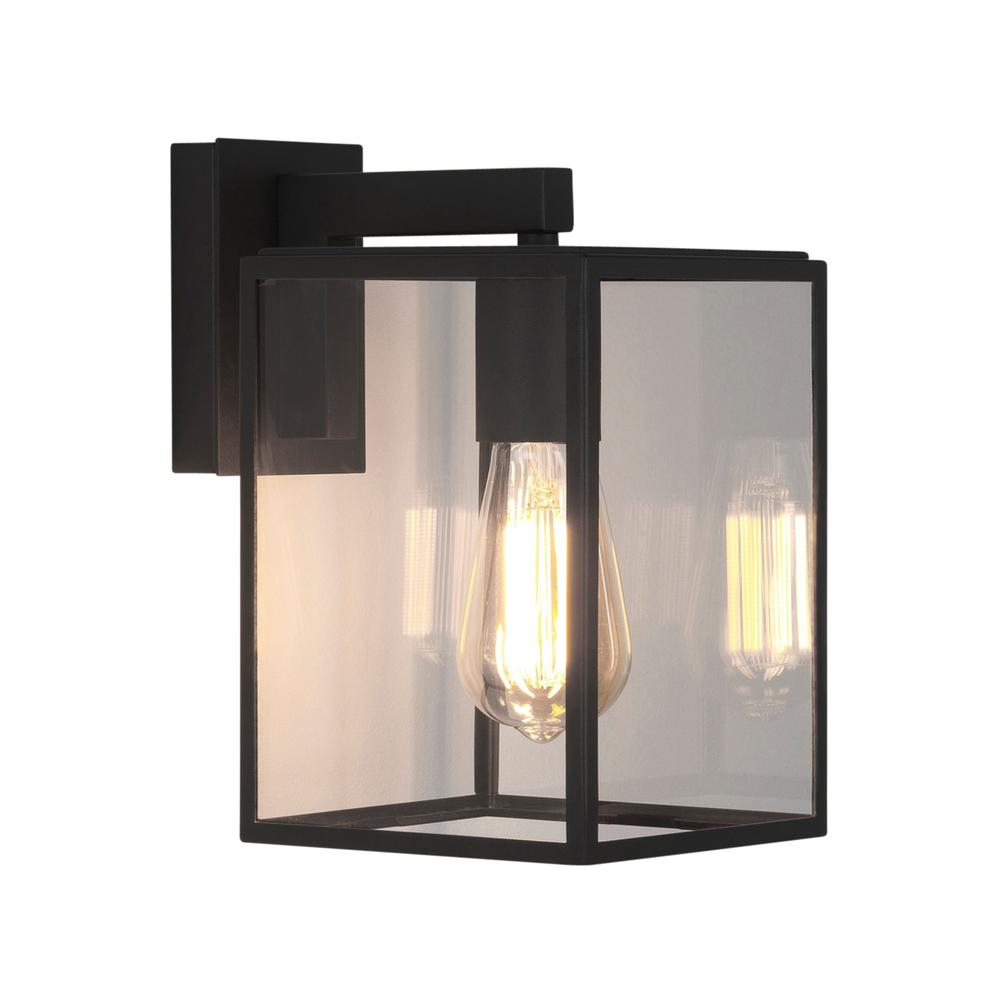 Astro Box Lantern 270 Textured Black Wall Light