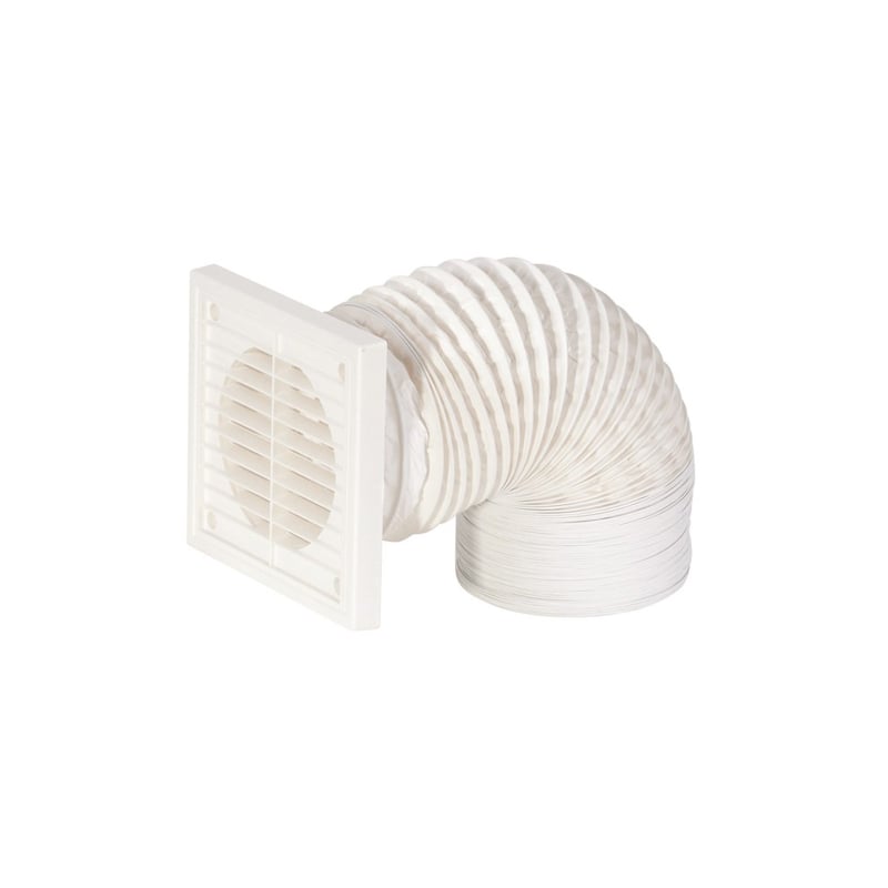 Airflow 3m x 100mm Flexible Ducting with Square Grille White