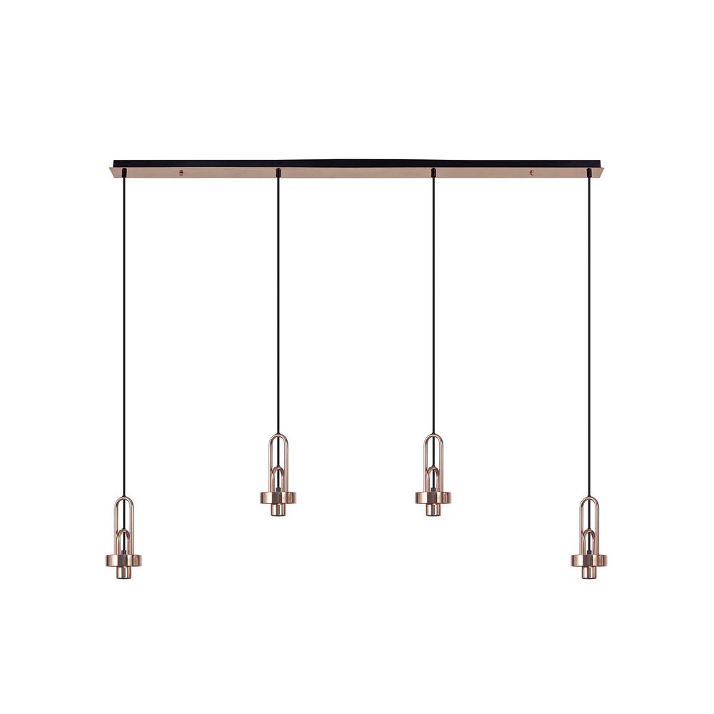 Luxuria Kennith Linear Suspension Kit (FRAME ONLY) 4xE27 Copper/Matt Black