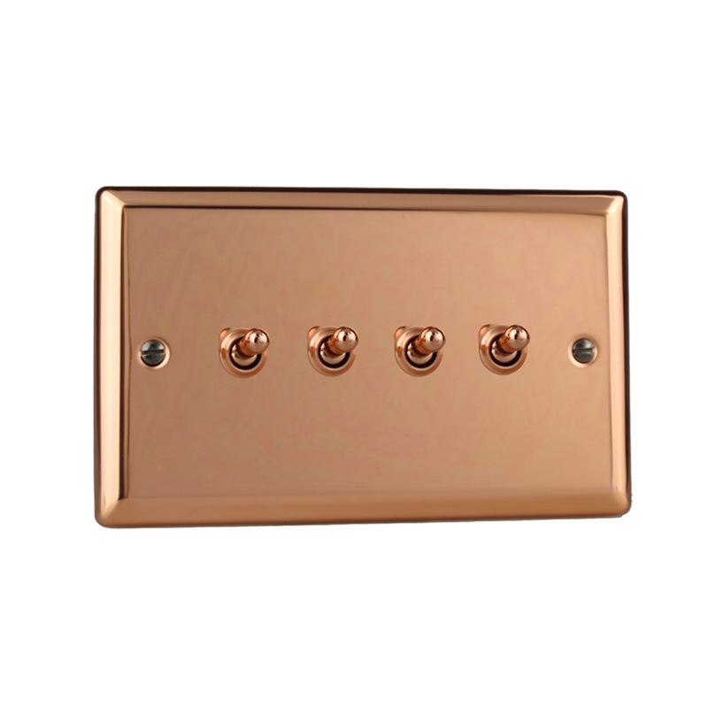 Varilight Urban 4G 10A Intermediate Toggle Switch Polished Copper (Standard Plate)