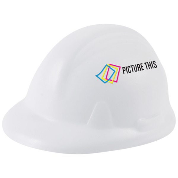 Branded Hard Hat Shaped Stress Toy