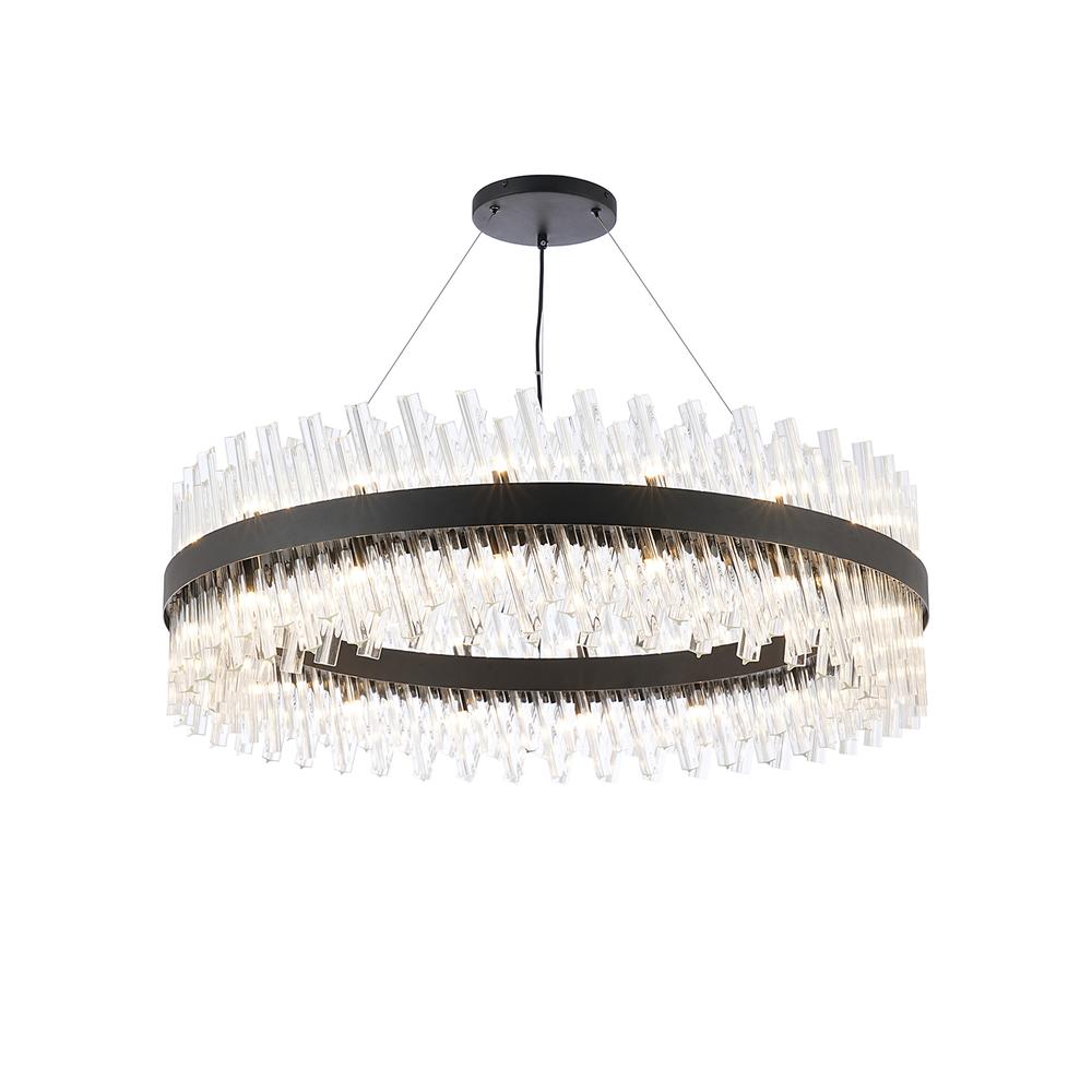 Luxuria Sylph 1m 32 Light G9 Pendant Round Satin Black / Clear