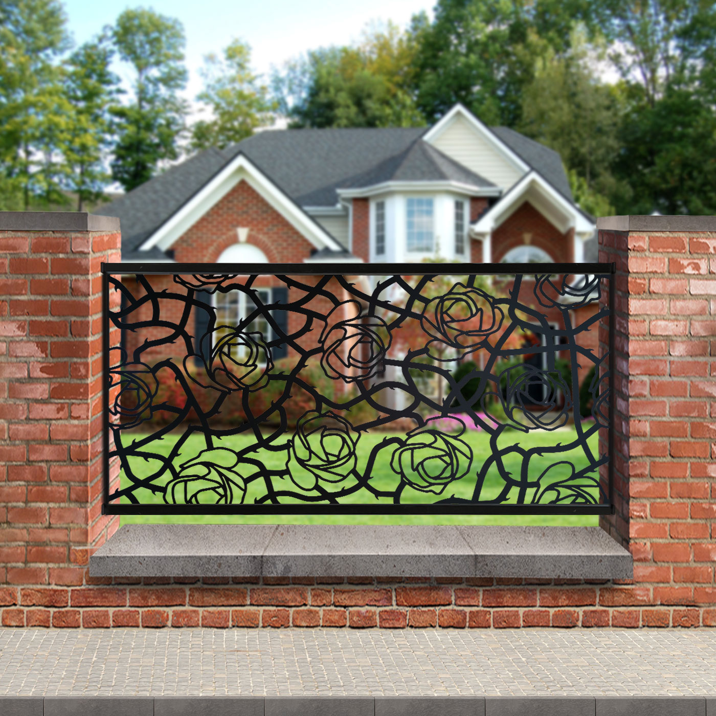 Black Entangled Garden Screens for Piers 