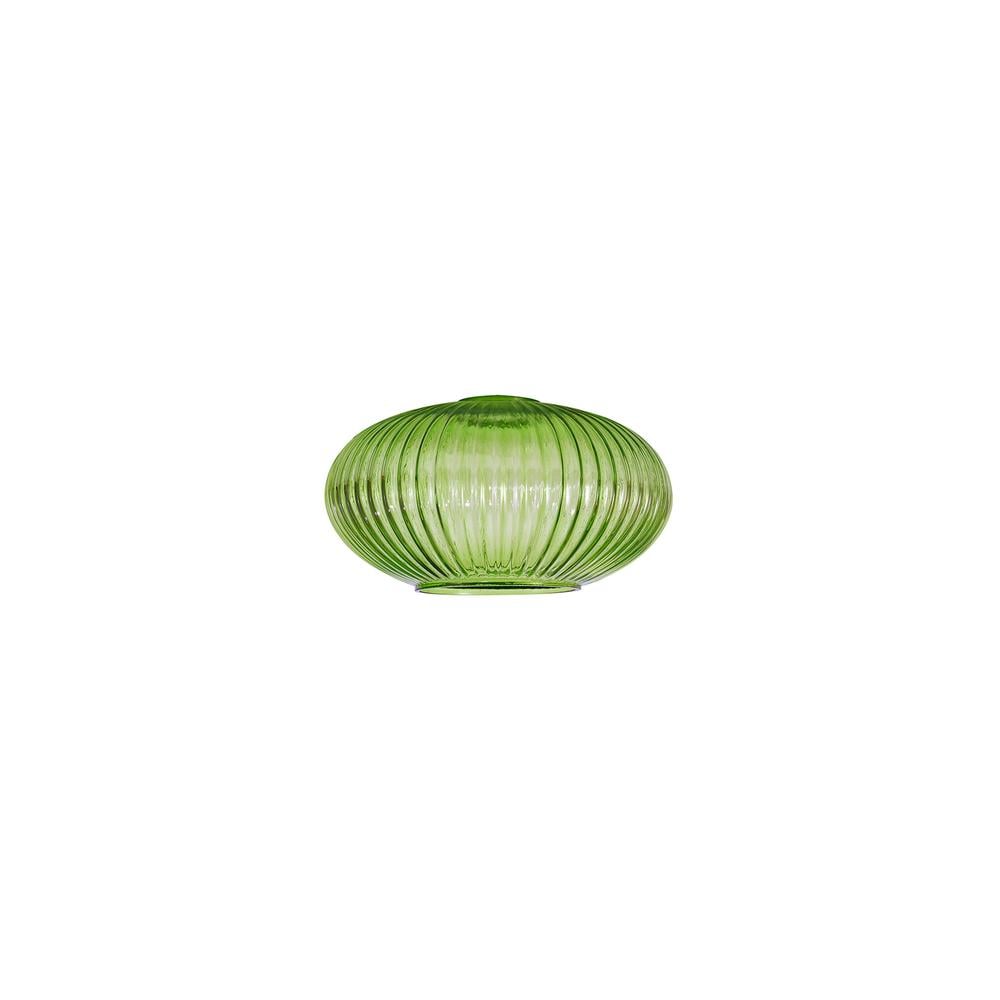 Luxuria Kennith 20cm Oval Sphere Ribbed Glass (G) Green