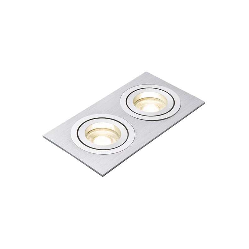 Forum Pasto Square Adjustable Twin GU10 Downlights Satin Nickel