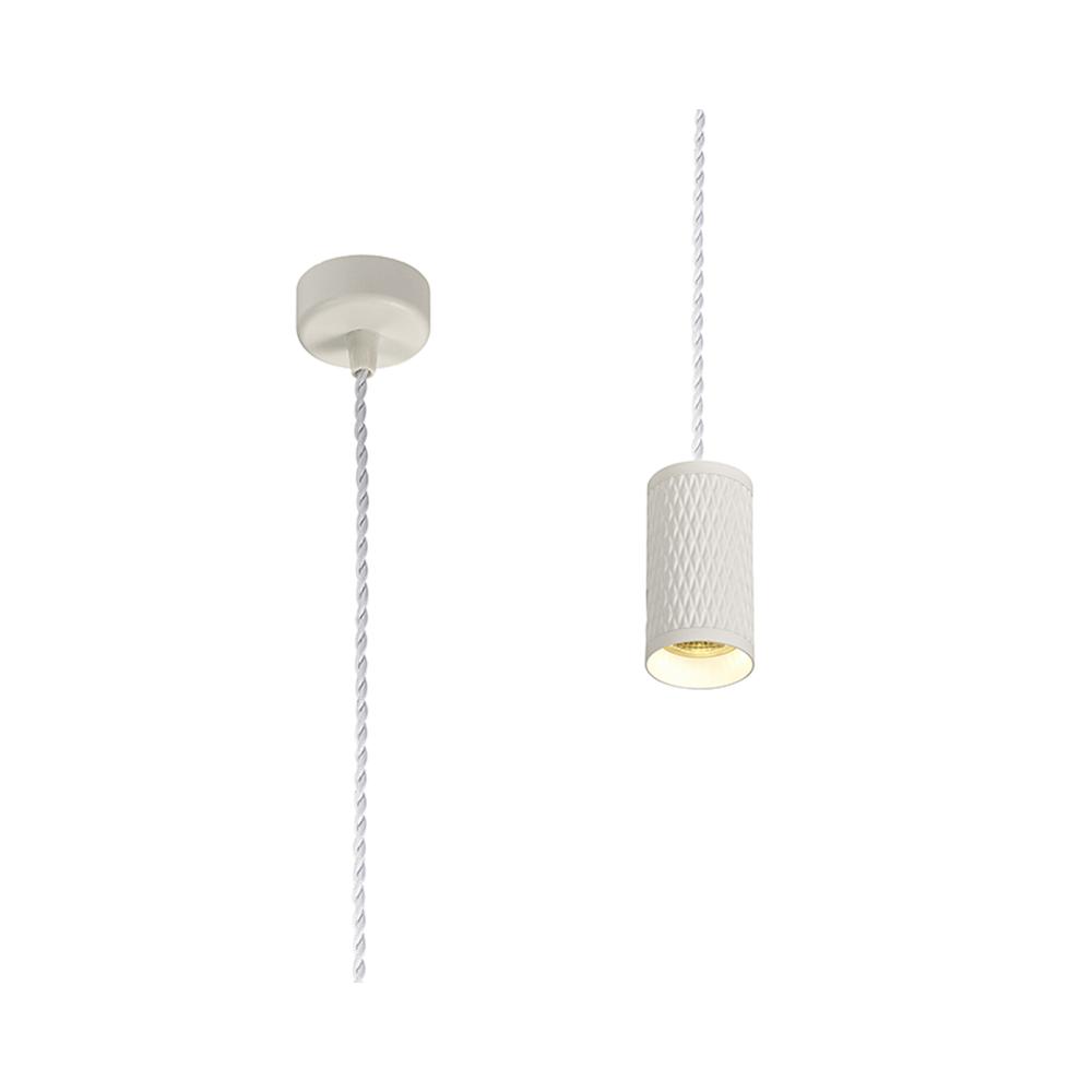 Luxuria Swirl 6.5cm 1 Light 11cm Pendant Light GU10 Sand White