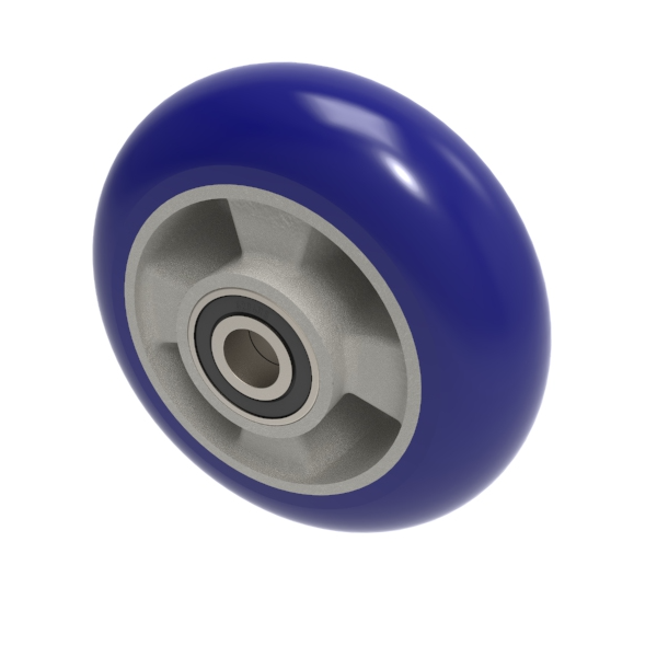 Soft Ergonomic Polyurethane 75 Shore A 160mm Ball Bearing Wheel 550kg Load