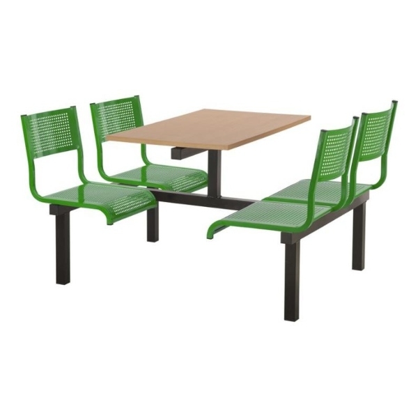 CU93 - 4-Seater Barrett Canteen Unit - 2 Way Access, Green, Beech