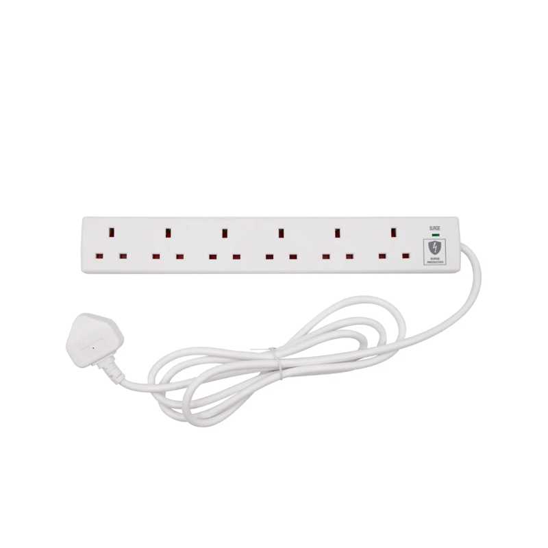 Tower 13A 6 Socket 2 Metre Surge Extension Lead