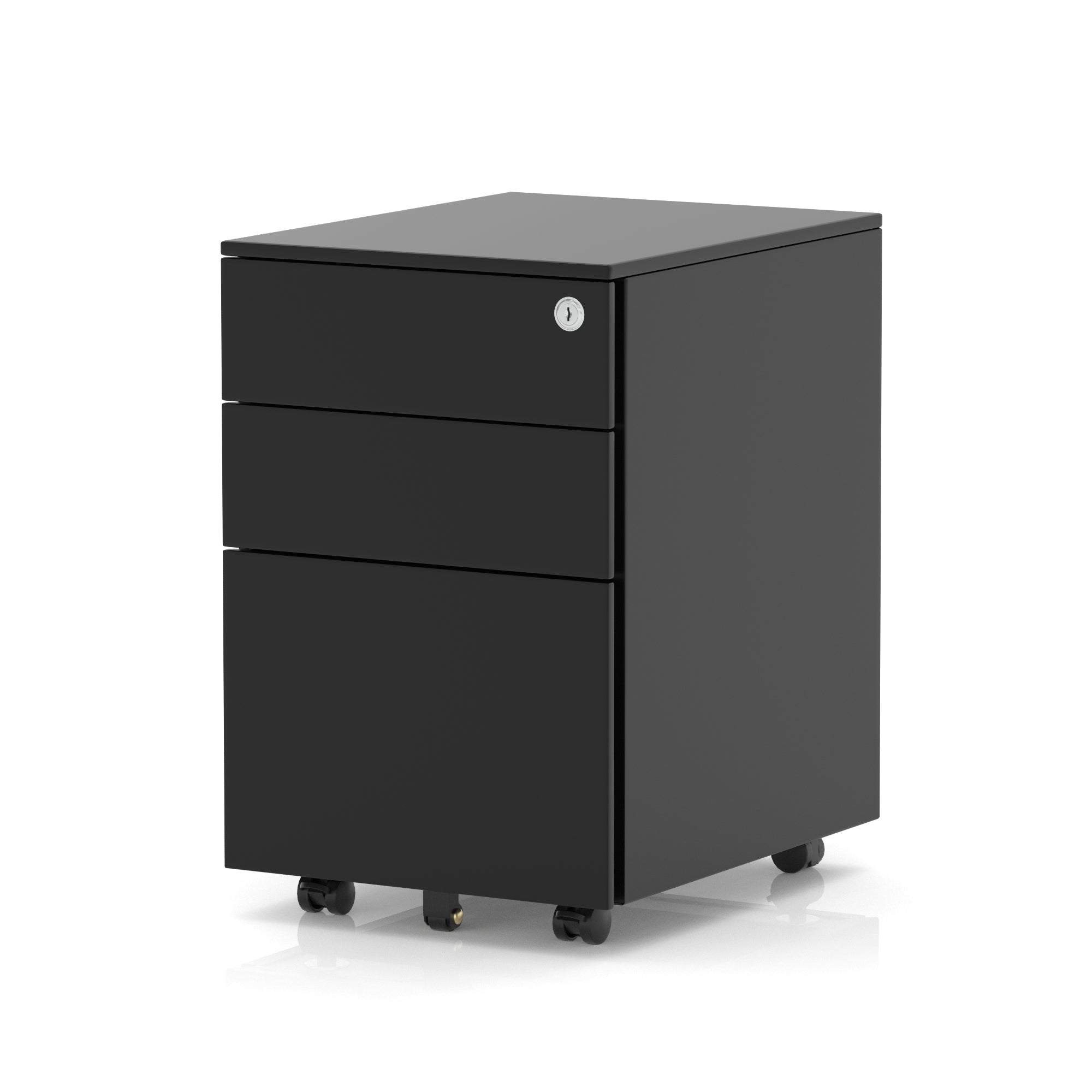 Mobile Steel Three Drawer Pedestal on Wheels - 394mm - Black, Silver or White Colour Option Near Me