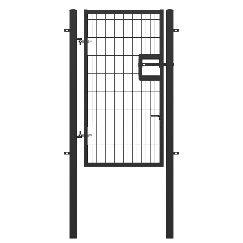 Twin Wire Single Leaf Gate H 1.8 x 1mBlack Powder Coated Finish, Concrete-In