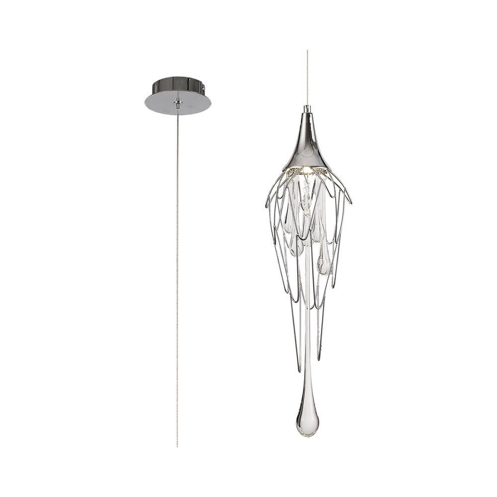 Luxuria Deak 14cm Pendant 1xGU10 Polished Chrome