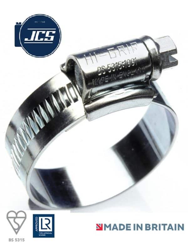 JCS Hi-Grip zinc plated BS5315 hose clips (HGZ Range)