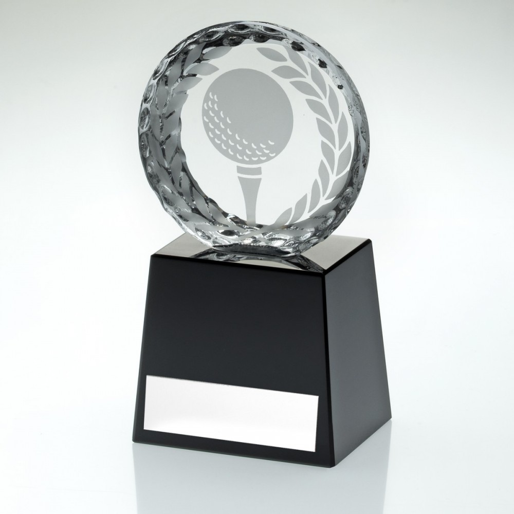 Glass Golf Award on black base - 3 sizes