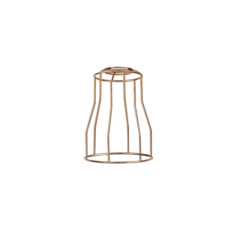 Luxuria Glorelle Tall Round 14cm Wire Cage Shade With Angled Sides Rose Gold