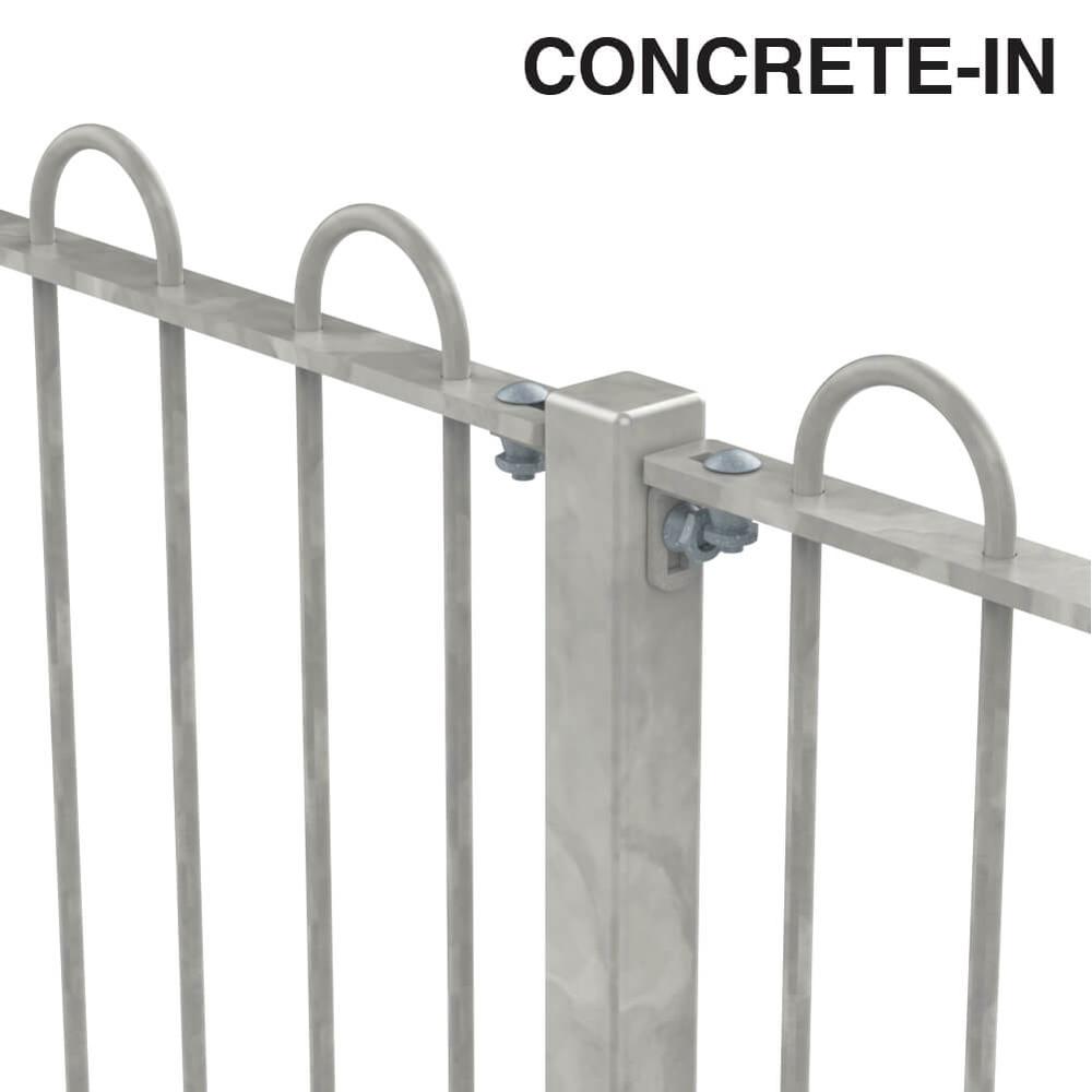 ROSPA Bowtop Concrete In Fence1200mm x 12mm Bar - Galvanised - Metre