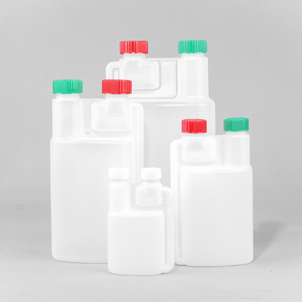 Suppliers of Twin Neck Child Resistant Plastic Dosing Bottles UK