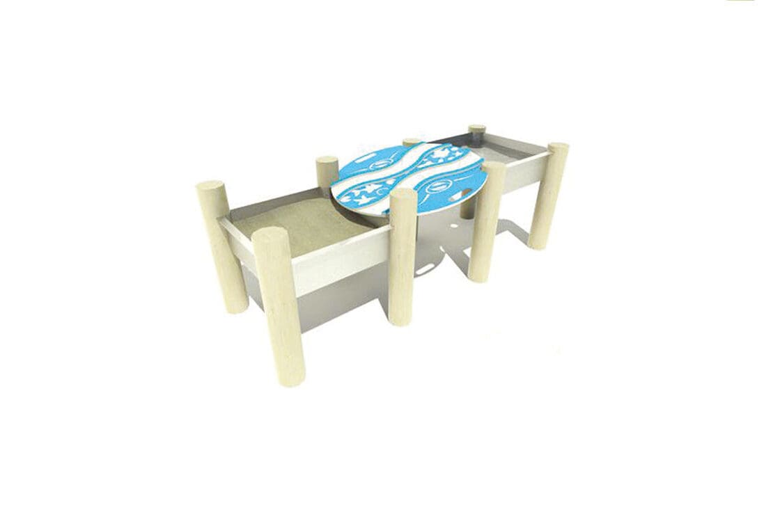 Sand and Water Tray - Standard Two troughs with support legs and water play lid