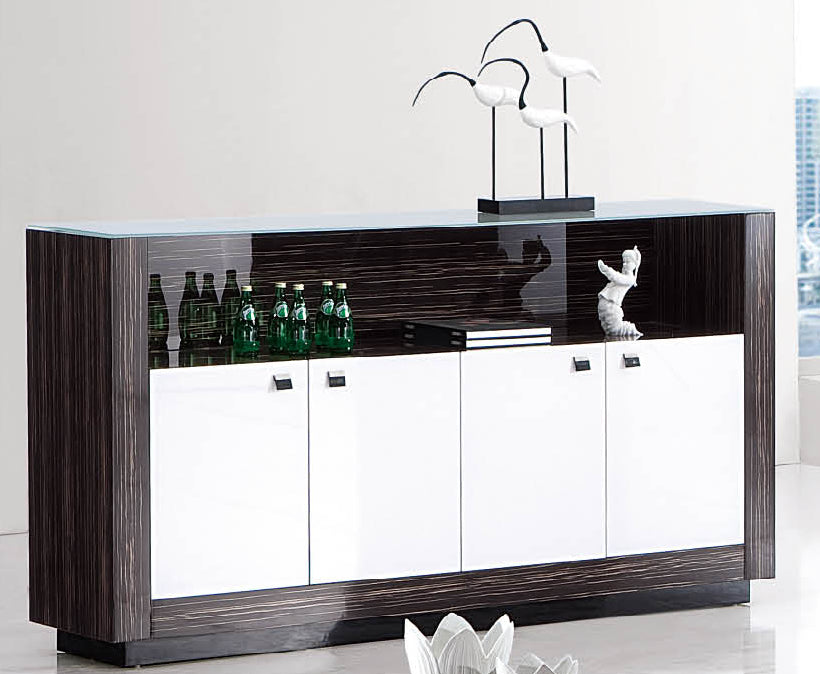 Suppliers Of EX-SHOWROOM - Senato Zebrano Executive Office Cabinet with Glass Top - 6852T UK