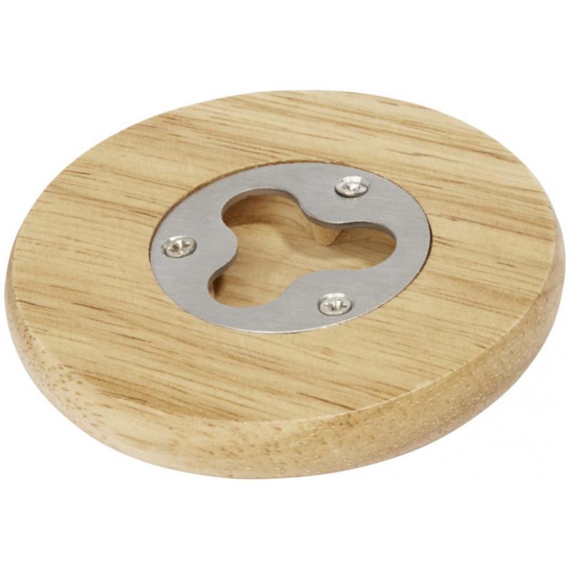 Scoll Wooden Coaster with Bottle Opener
