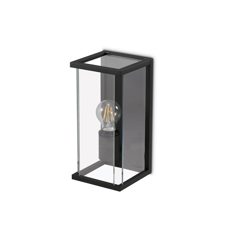 JCC Small Glazed Lantern With PIR Black