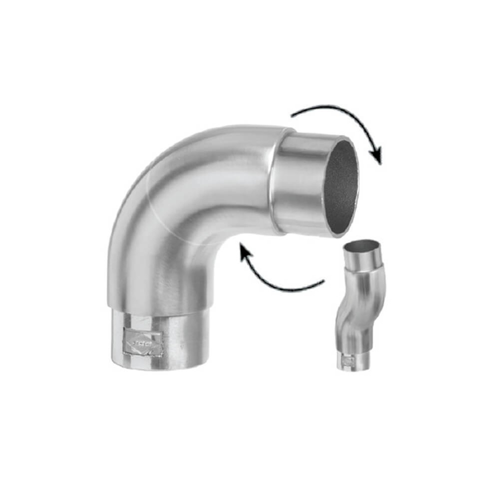 Elbow Ø48.3mm - Pivotable / Rotating - Stainless Steel 304 - Satin Finish