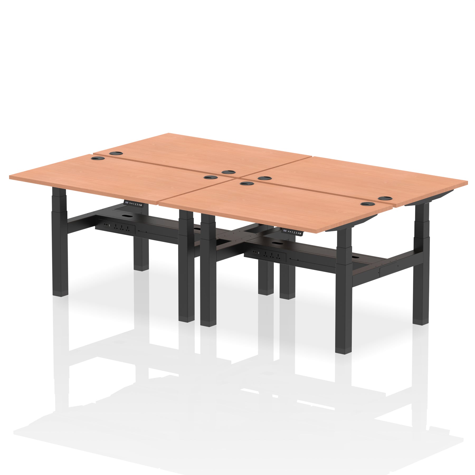 Specialising In Air Back-to-Back Height Adjustable Bench Desk - 4 Person - 1200mm, 1400mm, 1600mm, 1800mm - Multiple Colour Options UK