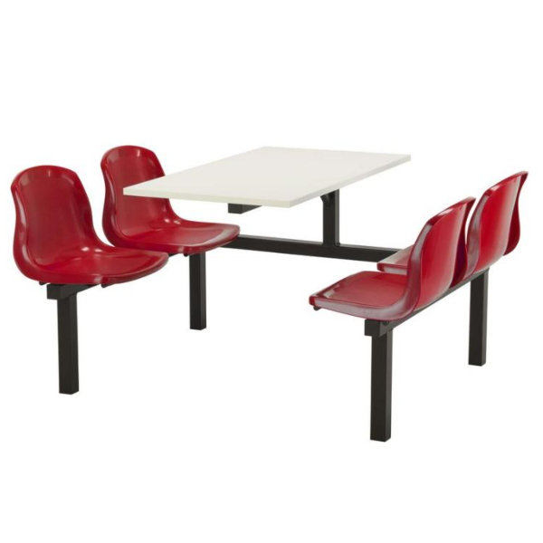 CU90 - 4-Seater Harvey Canteen Unit - 1 Way Access, Red, White