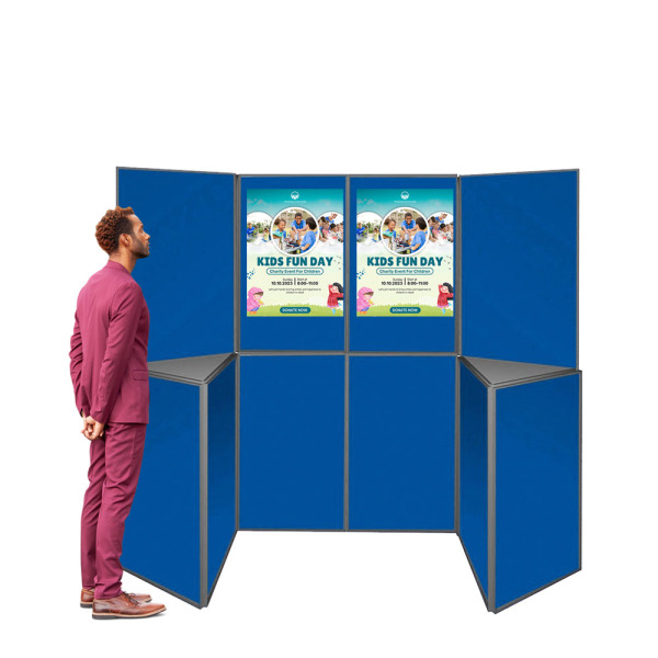 Folding 10 Panel Display Stand With Tables