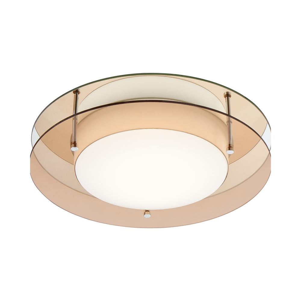 Luxuria Jasper 35cm Ceiling 1x18W LED 3000K 1620lm IP44 Amber/Mirror