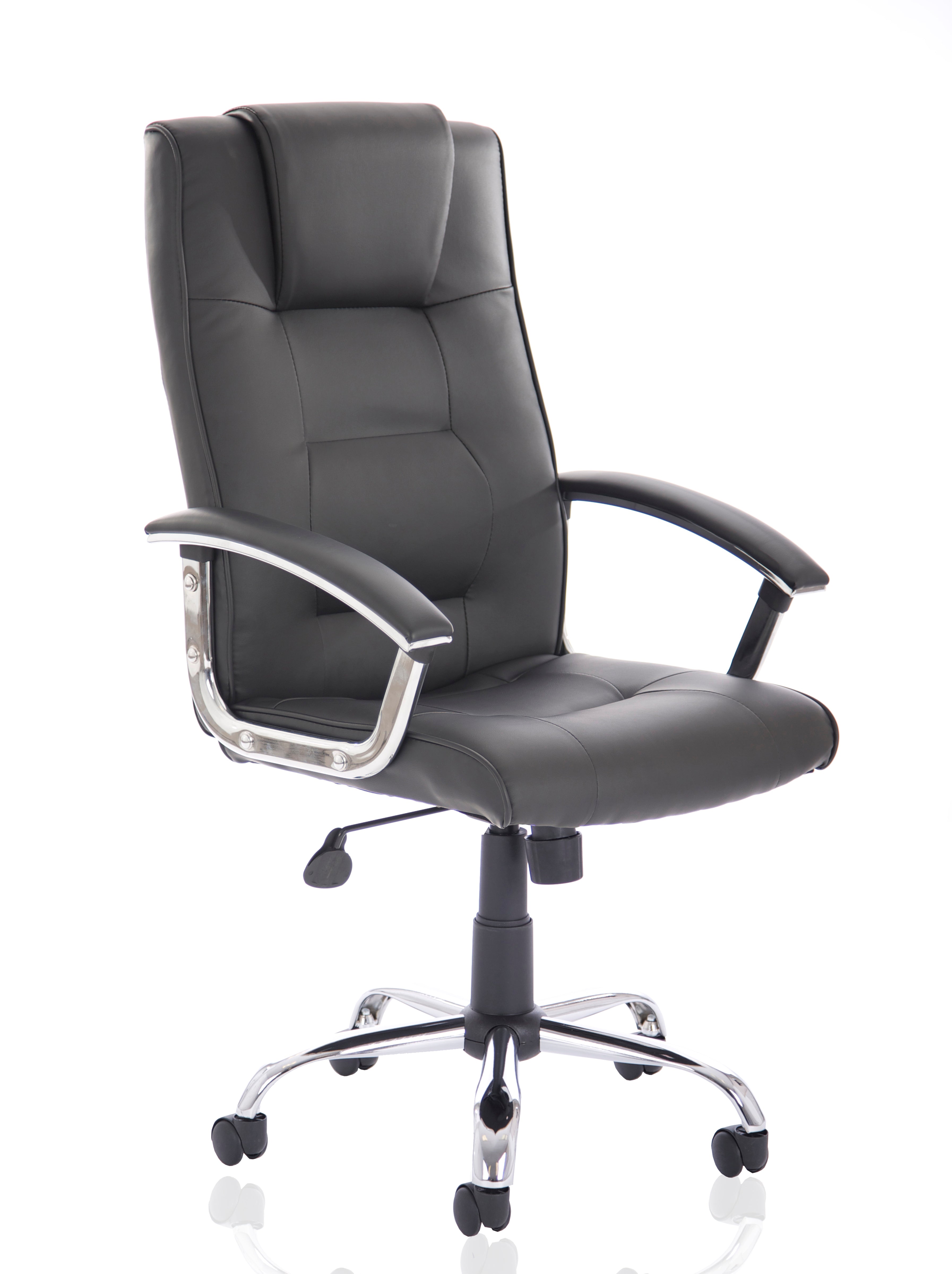 Providers Of Thrift High Back Executive Black Bonded Leather Office Chair with Fixed Arms UK