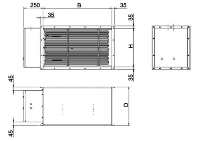 VFL2-EX Range ATEX electric heater battery with flanges