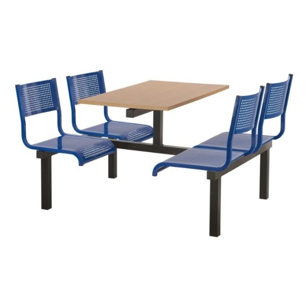 CU93 - 4-Seater Barrett Canteen Unit - 2 Way Access, Blue, Beech