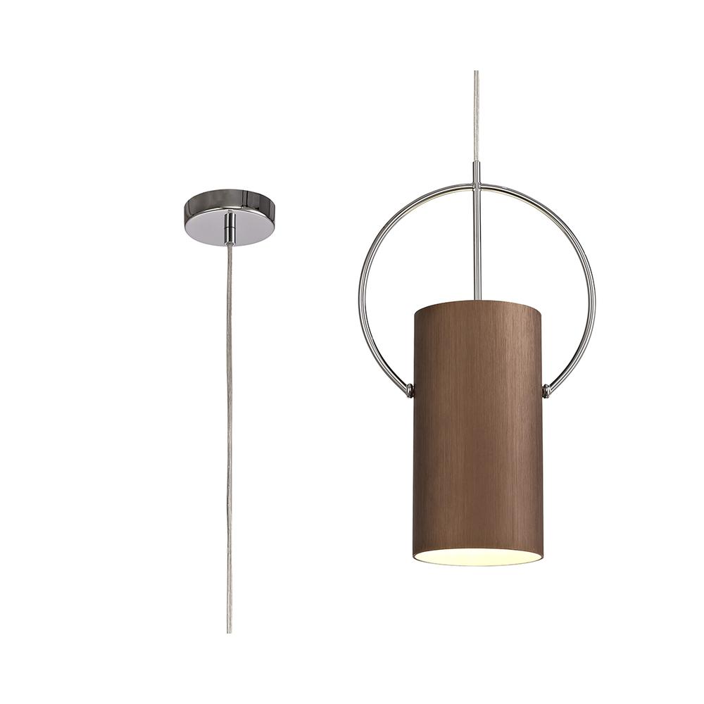 Luxuria Corvus Single Pendant Light E27 Coffee/Polished Chrome