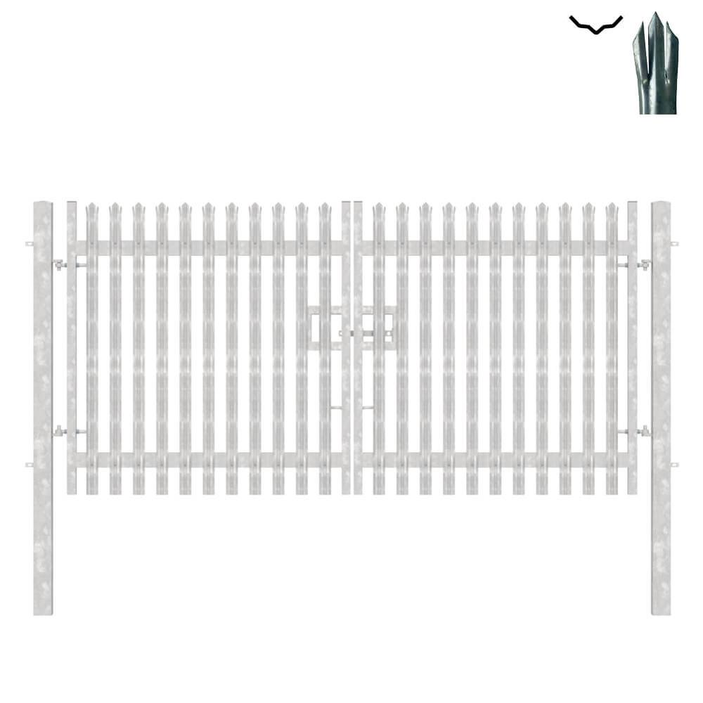Double Leaf Gate & Posts 2.0m H x 4mTriple Pointed 'D' Section 3.0mm