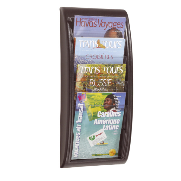 A4 Wall Mount Brochure Holder - Black/Silver