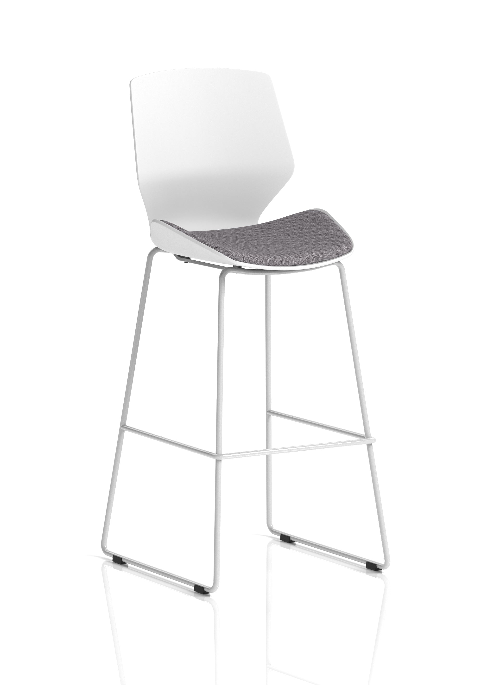 Florence White Frame Fabric Seat High Stool Chair - Available in 20 Colour Choices- Near Me