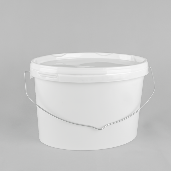 Suppliers of 6 Litre Oval White PP Plastic Pail with Metal Handle