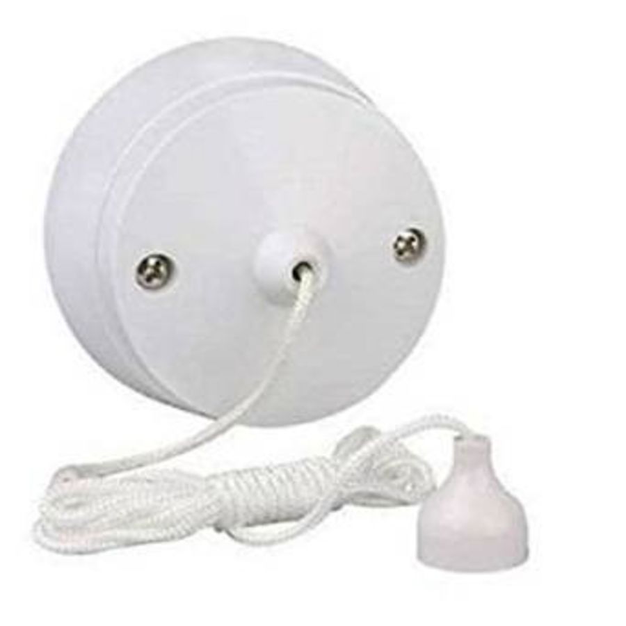 Pifco Bathroom White Plastic 6 Amp 2 way Ceiling Pull Cord Switch Light On Off
