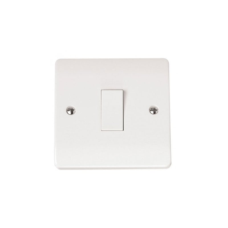 Click Plate Switch 1 Gang 1 Way 10 Amp White PVC