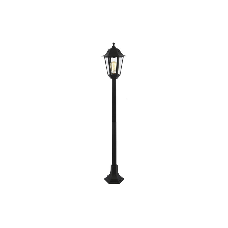 Forum Bianca Post Lantern E27 6 Panel Black