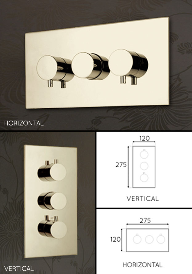 Nickel 2 or 3 Function Thermostatic Shower Valve (48R)