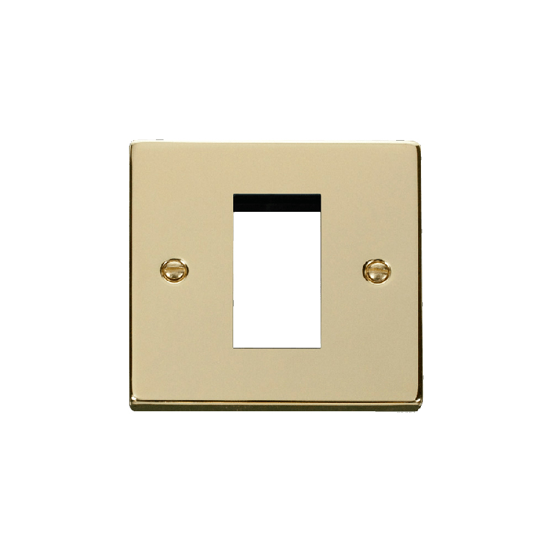 Click Deco 1 Gang Single Aperture Plate Polished Brass