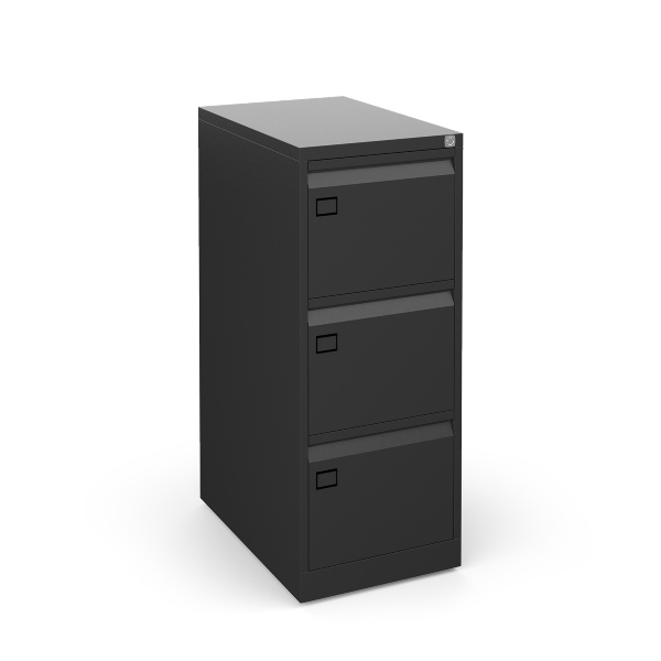 Steel Executive Filing Cabinet with 3 Drawers - Black